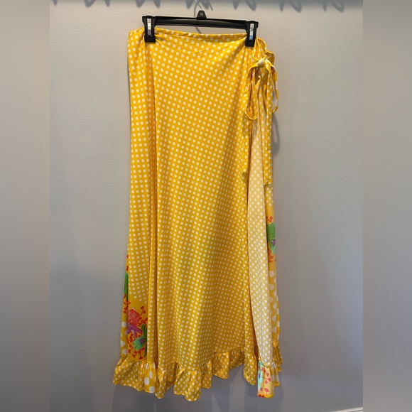 70s co-ord top & skirt yellow polka dot FITS MOST - Picture 7 of 12